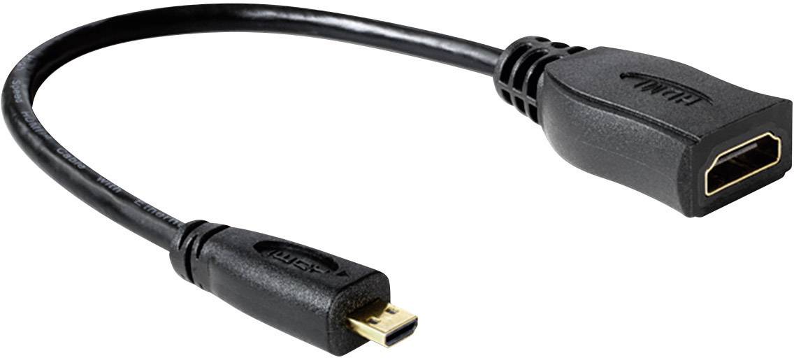 Delock HDMI Verlängerungskabel 0.23 m Schwarz 65391 Audio Return Channel, vergoldete Steckkontakte, 4K UHD HDMI-Kabel