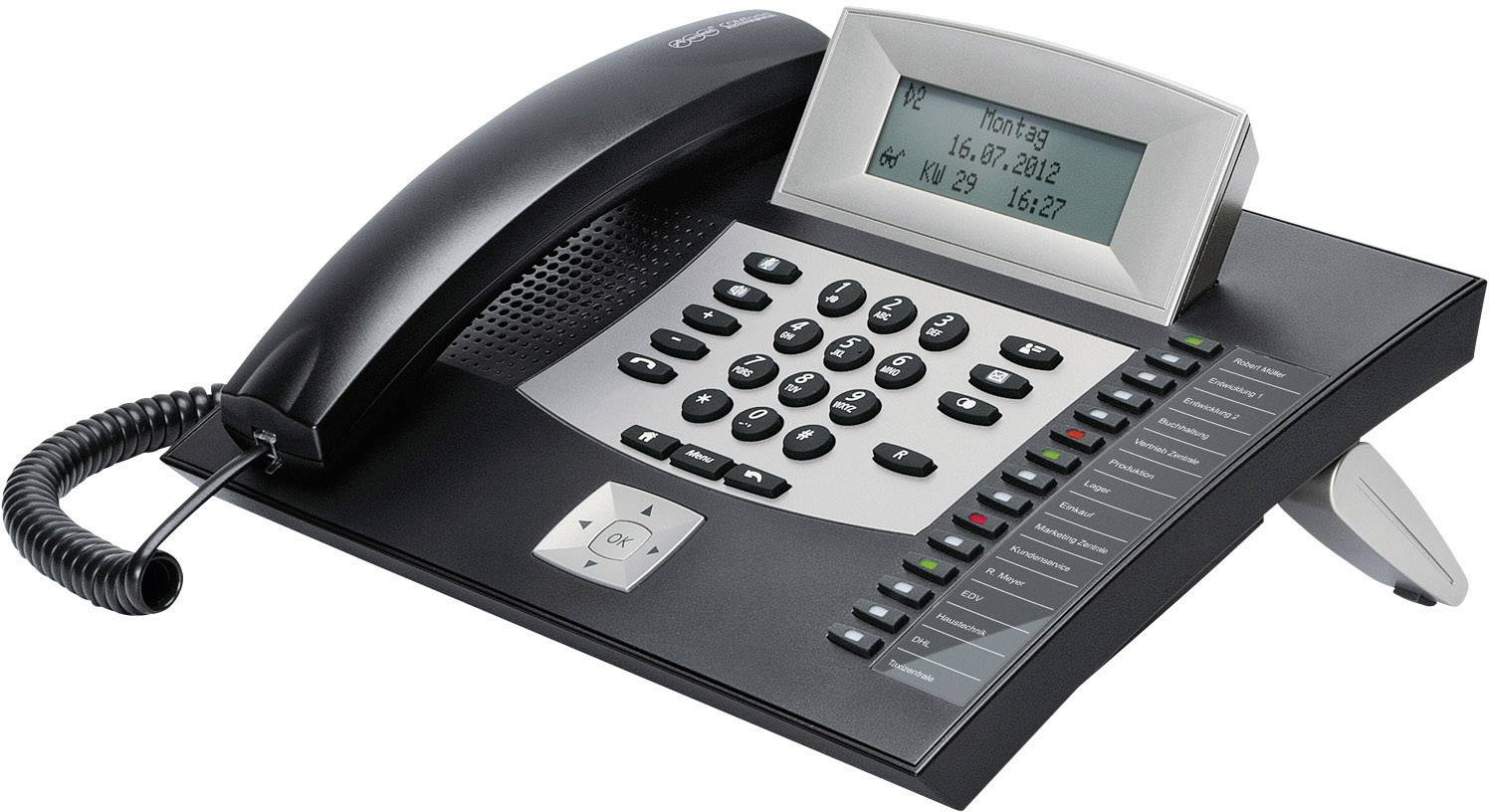 Auerswald COMfortel 1600 Systemtelefon, ISDN Headsetanschluss, Freisprechen, Touchscreen Beleuchtet