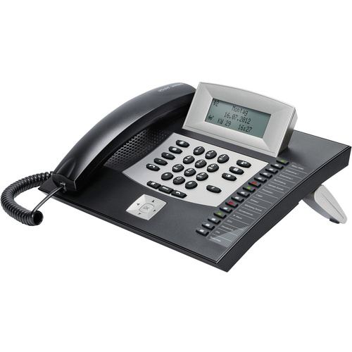 Auerswald COMfortel 1600 Systemtelefon, ISDN Headsetanschluss, Freisprechen, Touchscreen Beleuchtetes Display Schwarz, Silber