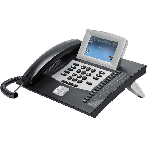 Auerswald COMfortel 2600 Systemtelefon, ISDN Anrufbeantworter, Headsetanschluss Touch-Display Schwarz, Silber