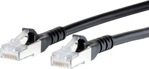 Metz Connect 1308453000-E RJ45 Patchkabel CAT 6a S/FTP 3.00 m Schwarz mit Rastnasenschutz 1 St.