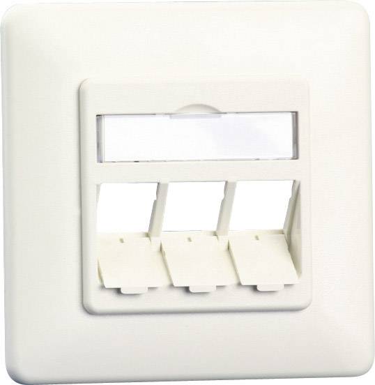 Metz Connect 1309161002-E Netzwerkdose Unterputz Einsatz mit Zentralplatte und Rahmen Unbestückt 3 Port Reinweiß