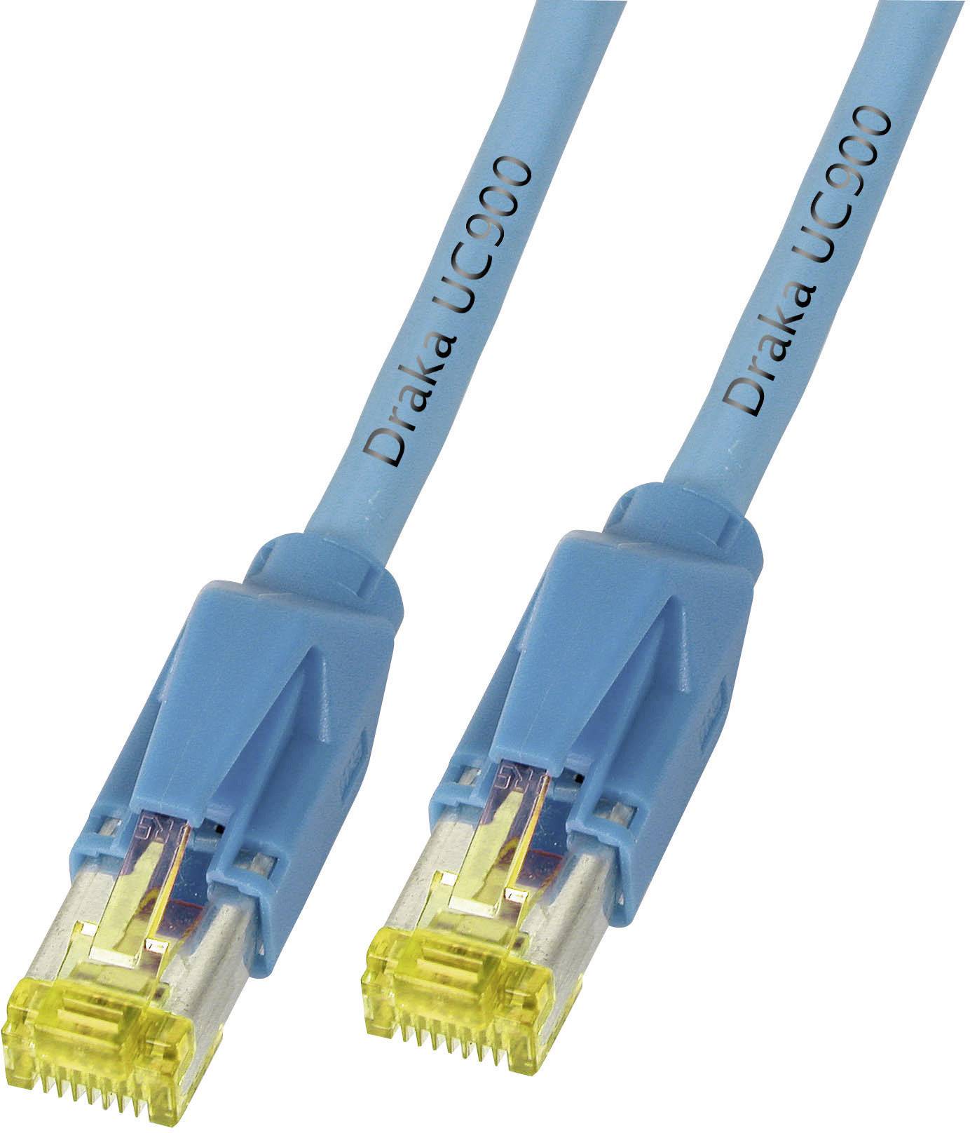 DRAKA K8560BL.20 RJ45 Netzwerkkabel, Patchkabel CAT 6a S/FTP 20.00 m Blau Flammwidrig, mit Rastnasenschutz 1 St.
