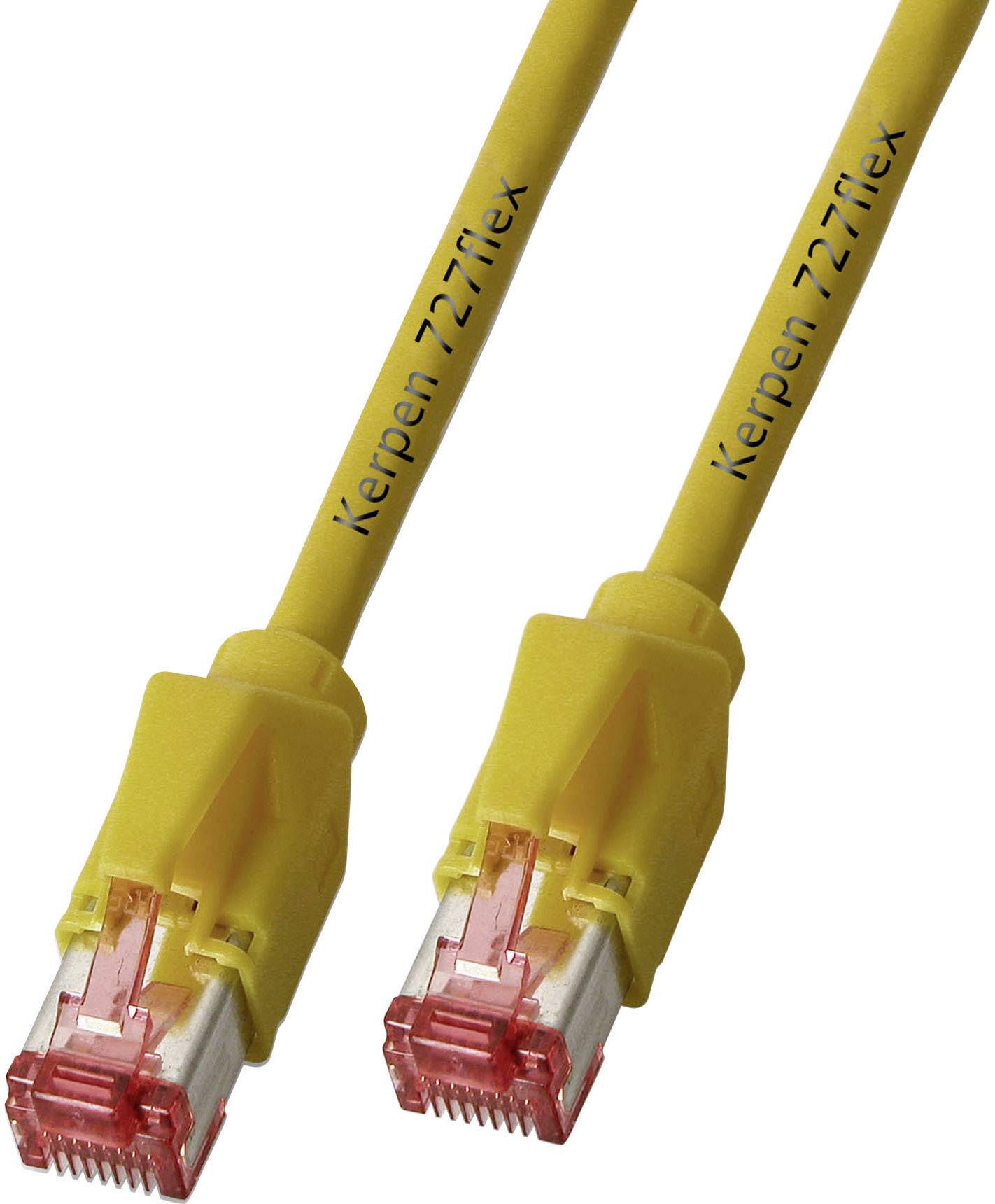 Kerpen K8210GE.0,50 RJ45 Netzwerkkabel, Patchkabel CAT 6 S/FTP 0.50 m Gelb Flammwidrig, mit Rastnasenschutz 1 St.