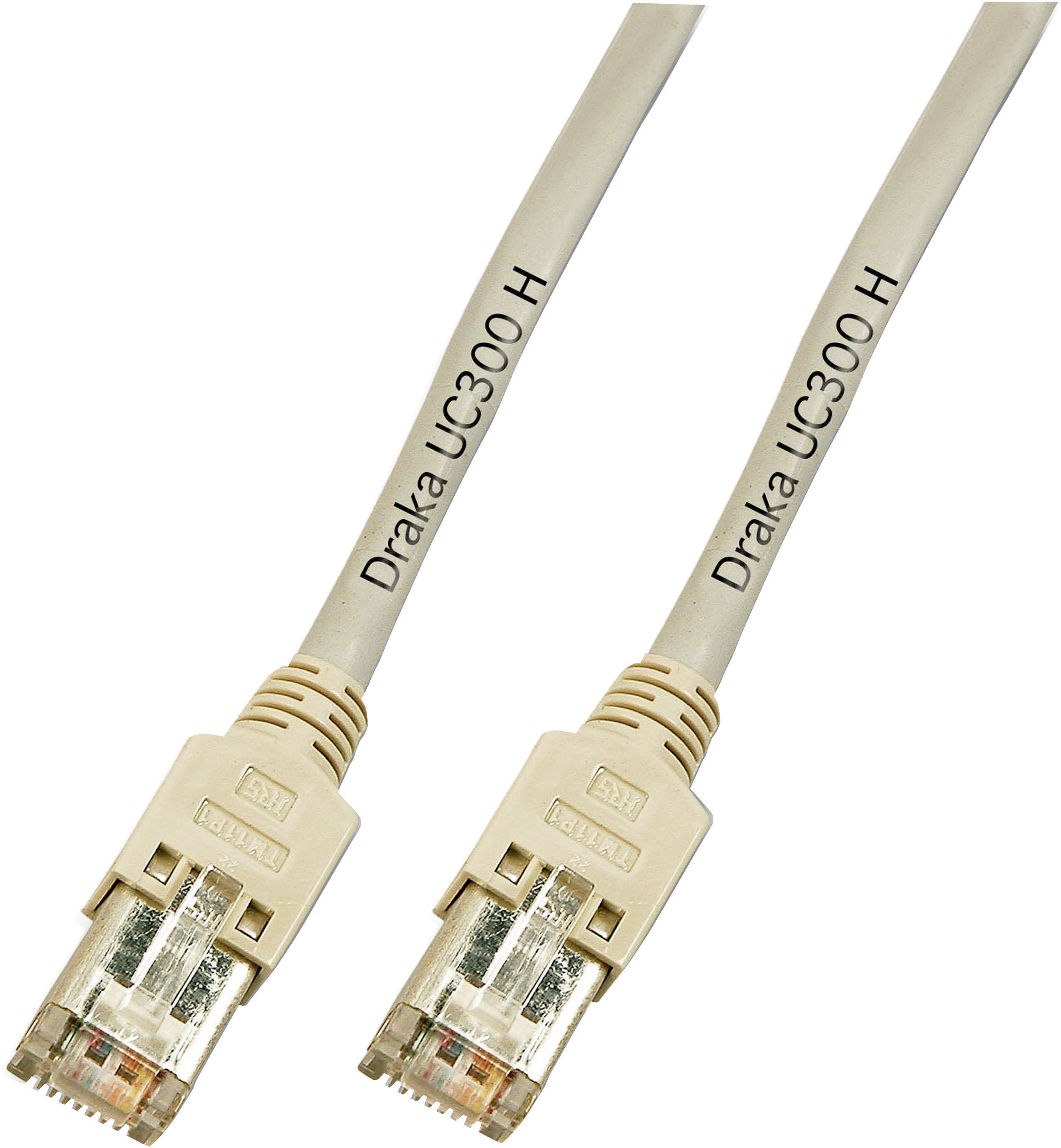 DRAKA K8452.10 RJ45 Netzwerkkabel, Patchkabel CAT 5e F/UTP 10.00 m Grau Flammwidrig 1 St.