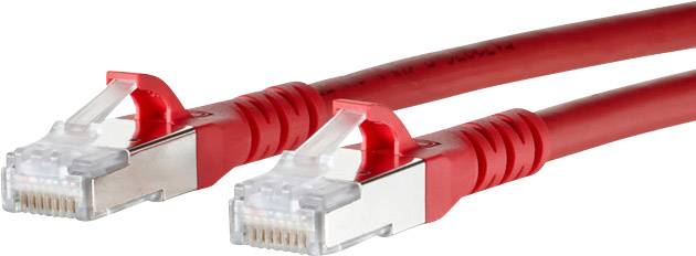 Metz Connect 1308453066-E RJ45 Netzwerkkabel, Patchkabel CAT 6a S/FTP 3.00 m Rot mit Rastnasenschutz 1 St.