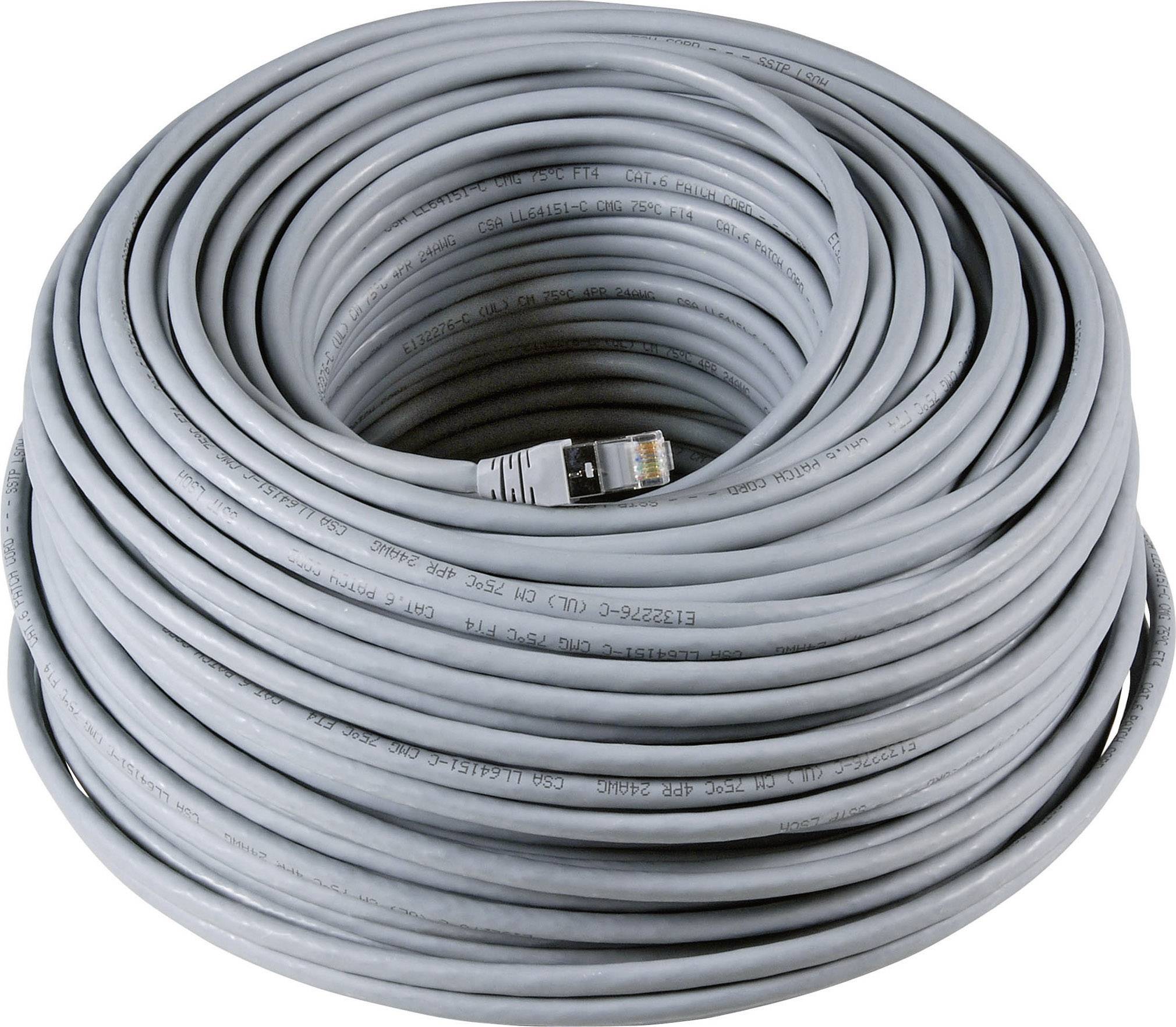 EFB Elektronik K5537GR.60 RJ45 Patchkabel CAT 6a S/FTP 60.00 m Grau UL-zertifiziert, Flammwidrig, mit Rastnasenschutz 1 St.