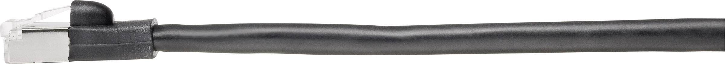 EFB Elektronik RJ45 Netzwerkkabel, Patchkabel CAT 6 S/FTP 3.00 m Schwarz UL-zertifiziert, Flammwidrig, mit Rastnasenschutz 1 St.