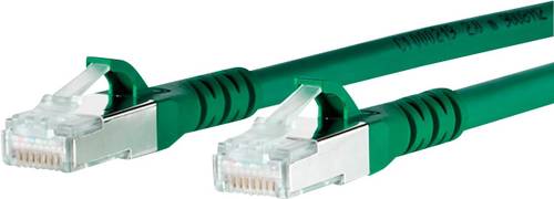 Metz Connect RJ45 Netzwerk Anschlusskabel CAT 6a S/FTP 5.00m Grün mit Rastnasenschutz