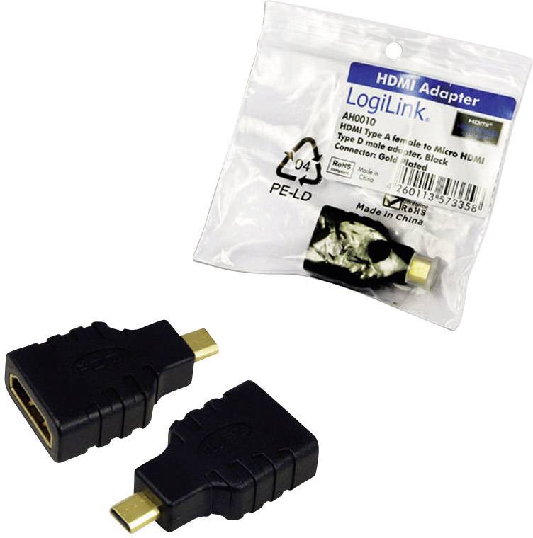 LogiLink HDMI-Adapter - HDMI weiblich zu 19 pin micro HDMI Type D männlich - Sch