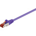 Goobay RJ45 Netzwerkkabel, Patchkabel CAT 6 S/FTP 1.00m Violett Flammwidrig, mit Rastnasenschutz