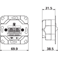 Metz Connect Netzwerkdose Unterputz Einsatz CAT 6 2 Port Metz Connect Netzwerkdose Unterputz Einsatz CAT 6 2 Port