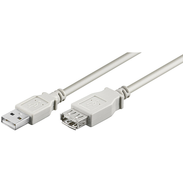 Goobay USB-Kabel USB 2.0 USB-A Stecker, USB-A Buchse 5.00m Grau