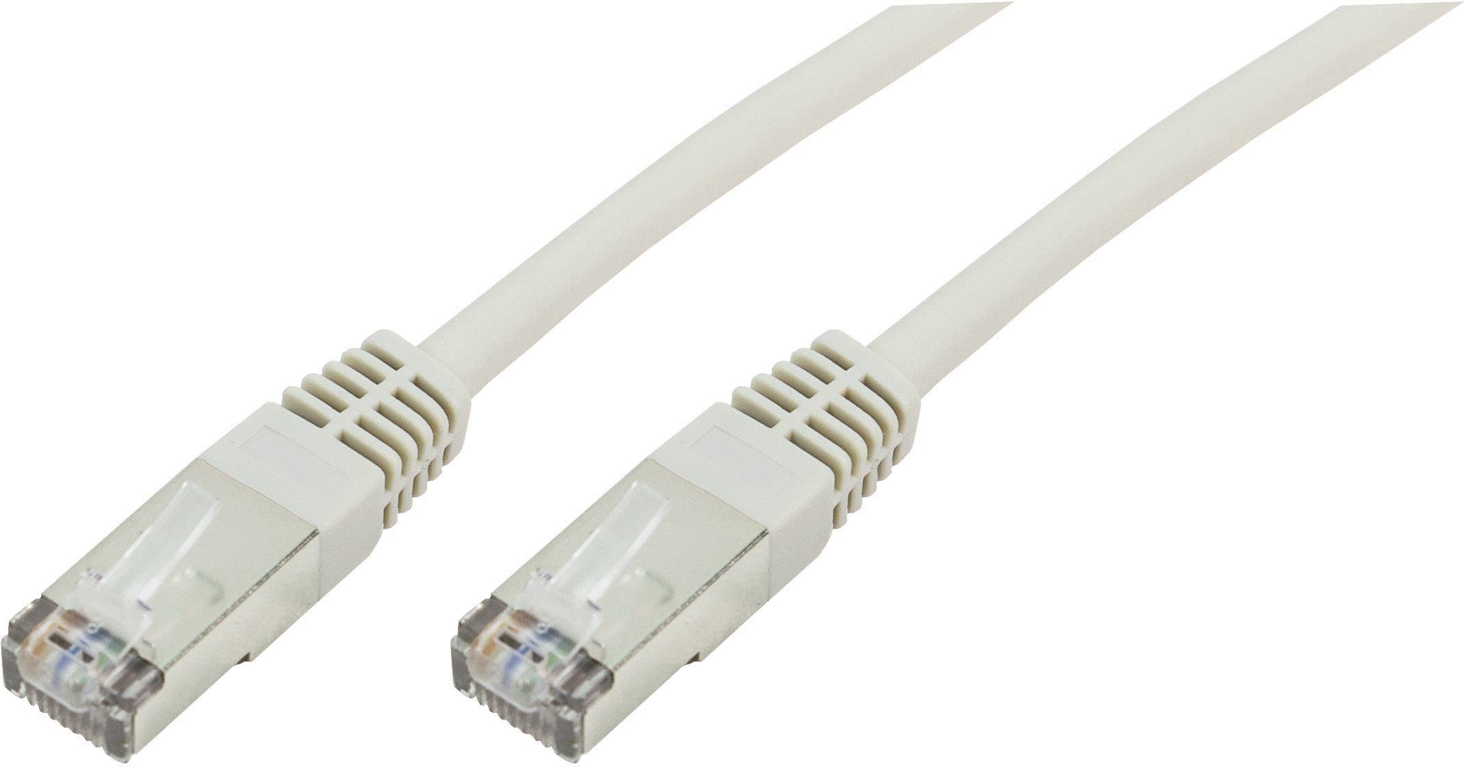 RJ45 Netzwerkkabel, Patchkabel CAT 5e F/UTP 10.00 m Grau mit Rastnasenschutz 1 St.
