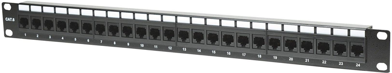 Intellinet 520959 24 Port Netzwerk-Patchpanel 483mm (19") CAT 6 1 HE Bestückt