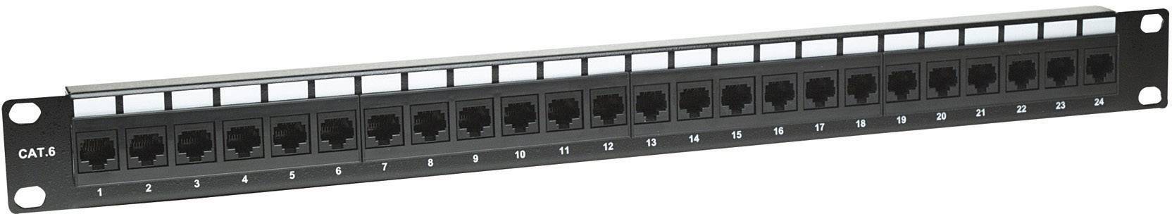 Intellinet 520959 24 Port Netzwerk-Patchpanel 483mm (19") CAT 6 1 HE Bestückt