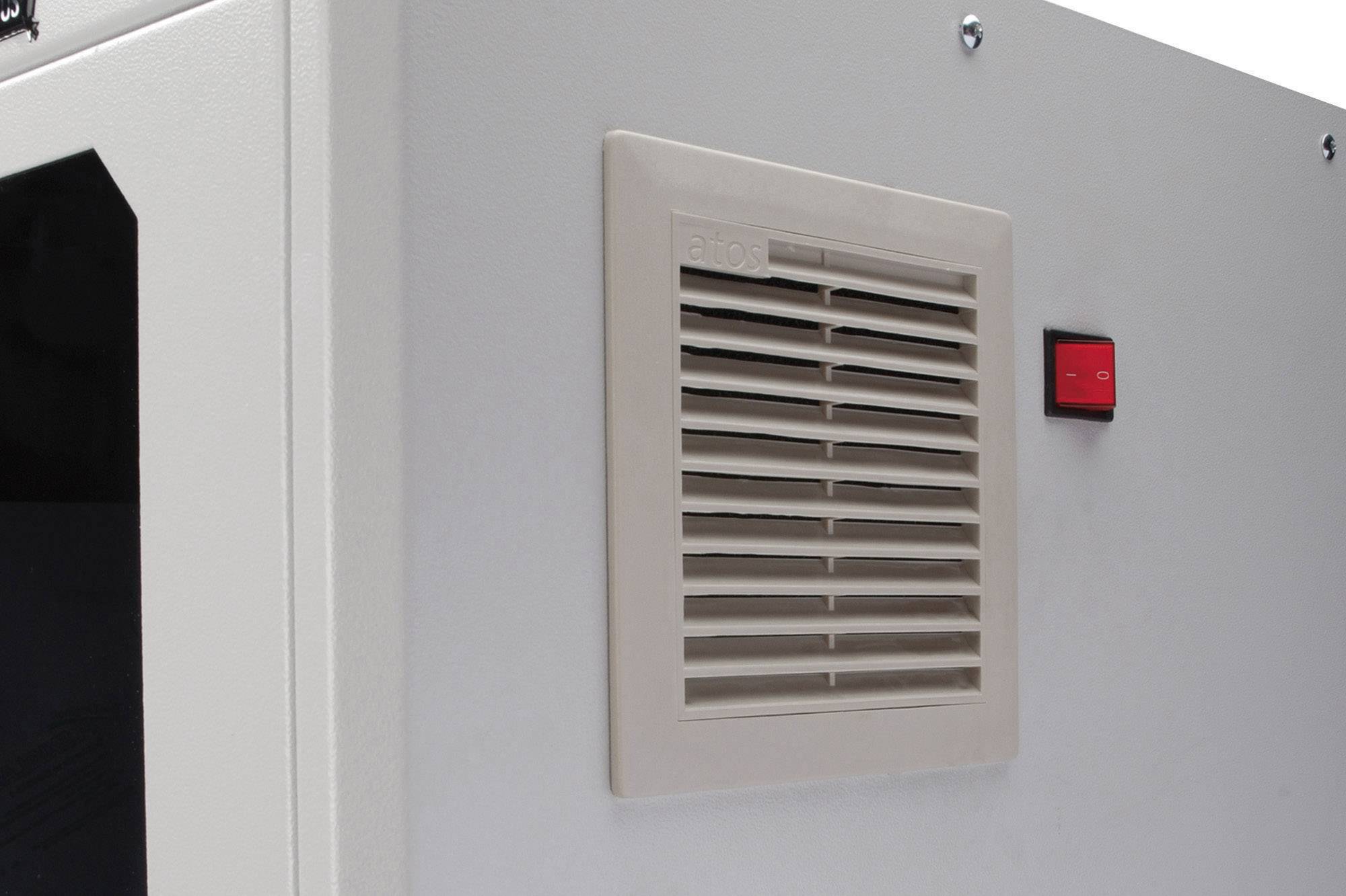 Digitus DN-CC 9002 mit Glastür und Lüfter PC-Schrank (B x H x T) 300 x 650 x 600 mm Lichtgrau (RAL 7035)