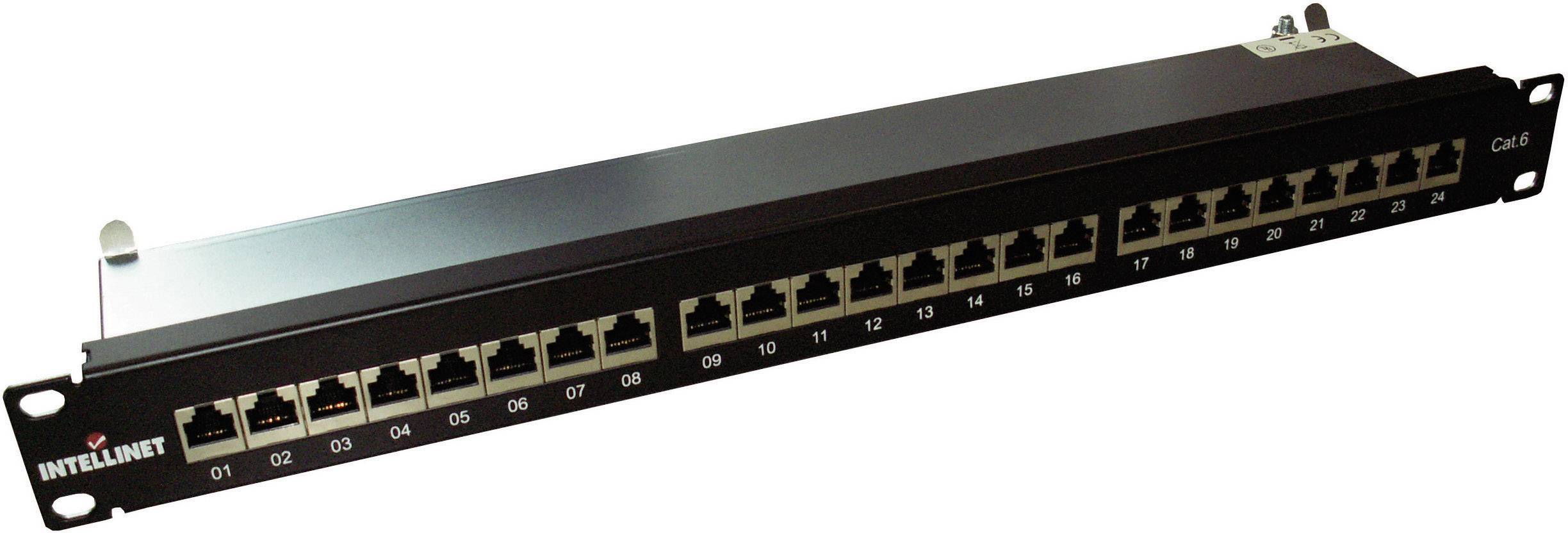 Intellinet 720038 24 Port Netzwerk-Patchpanel 483mm (19") CAT 6 1 HE Bestückt