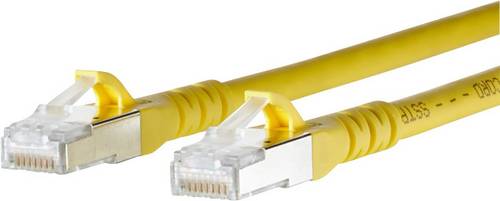Metz Connect RJ45 Netzwerk Anschlusskabel CAT 6a S/FTP 7.00m Gelb mit Rastnasenschutz