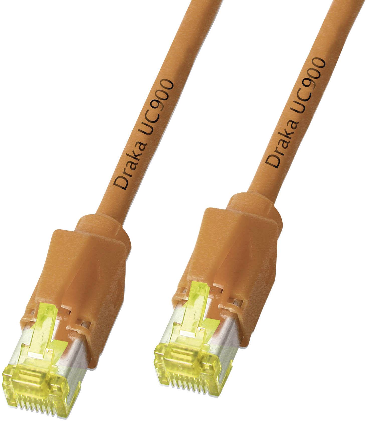 DRAKA K8560OR.1 RJ45 Patchkabel CAT 6a S/FTP 1.00 m Orange Flammwidrig, mit Rastnasenschutz 1 St.