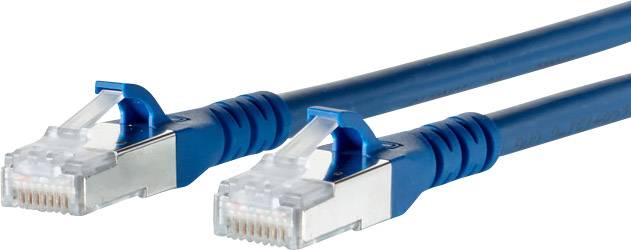 Metz Connect 1308450544-E RJ45 Netzwerkkabel, Patchkabel CAT 6a S/FTP 0.50 m Blau mit Rastnasenschu