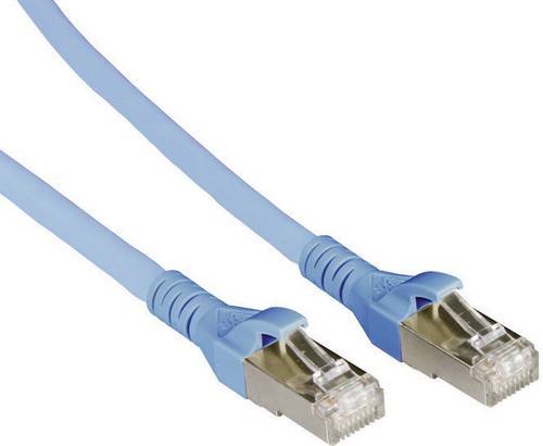Metz Connect RJ45 Netzwerk Anschlusskabel CAT 6a S/FTP 3.00m Blau mit Rastnasenschutz