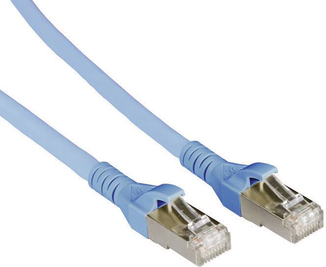 Metz Connect 1308453044-E RJ45 Netzwerkkabel, Patchkabel CAT 6a S/FTP 3.00 m Blau mit Rastnasenschutz 1 St.