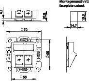Telegärtner Netzwerkdose Unterputz Einsatz mit Zentralplatte Unbestückt 2 Port Alpinweiß