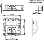 Telegärtner Netzwerkdose Unterputz Einsatz mit Zentralplatte Unbestückt 2 Port Alpinweiß