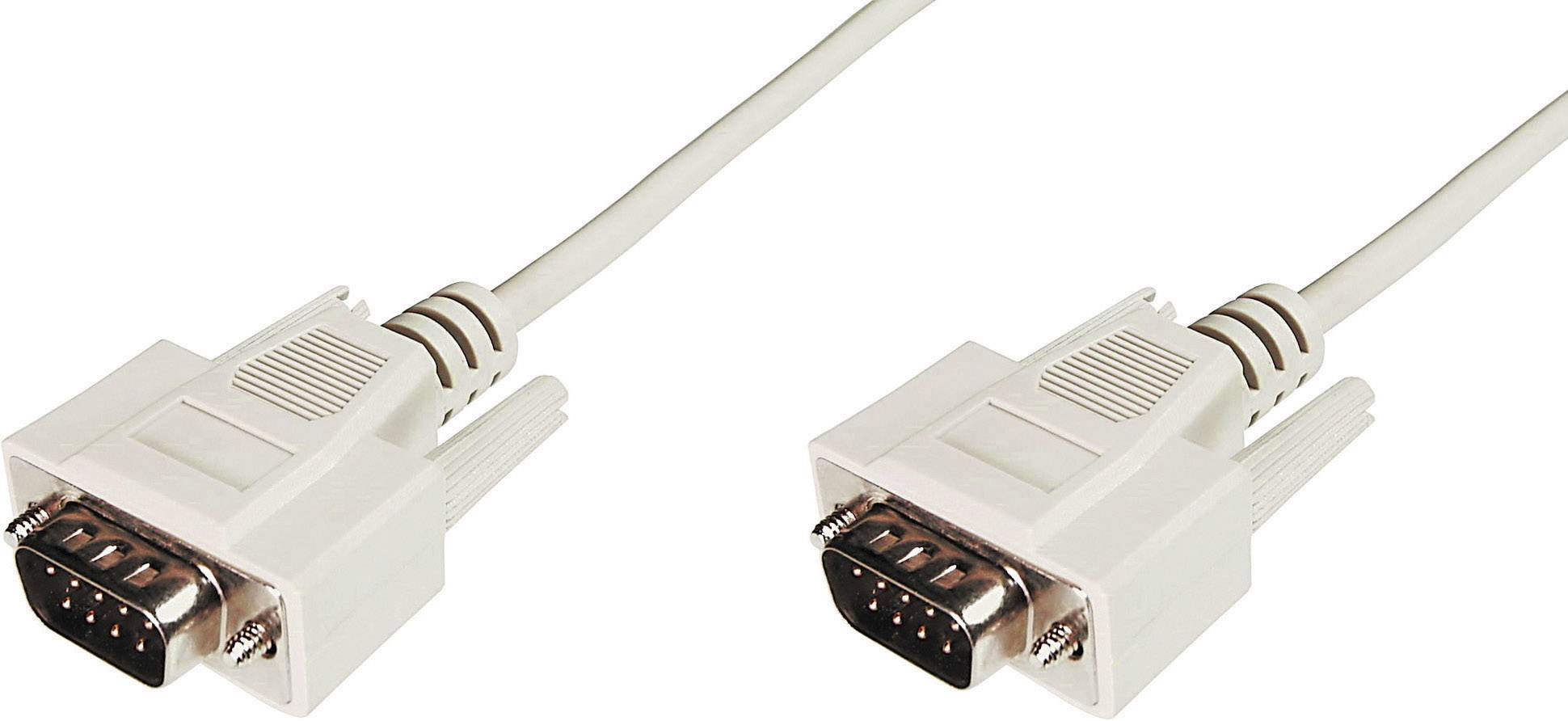 Digitus Seriell Anschlusskabel [1x D-SUB-Stecker 9pol. - 1x D-SUB-Stecker 9pol.] 2.00m Beige