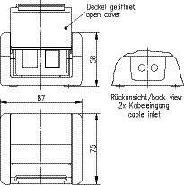 Telegärtner Netzwerkdose Aufputz CAT 5e, CAT 6, CAT 6a Grau