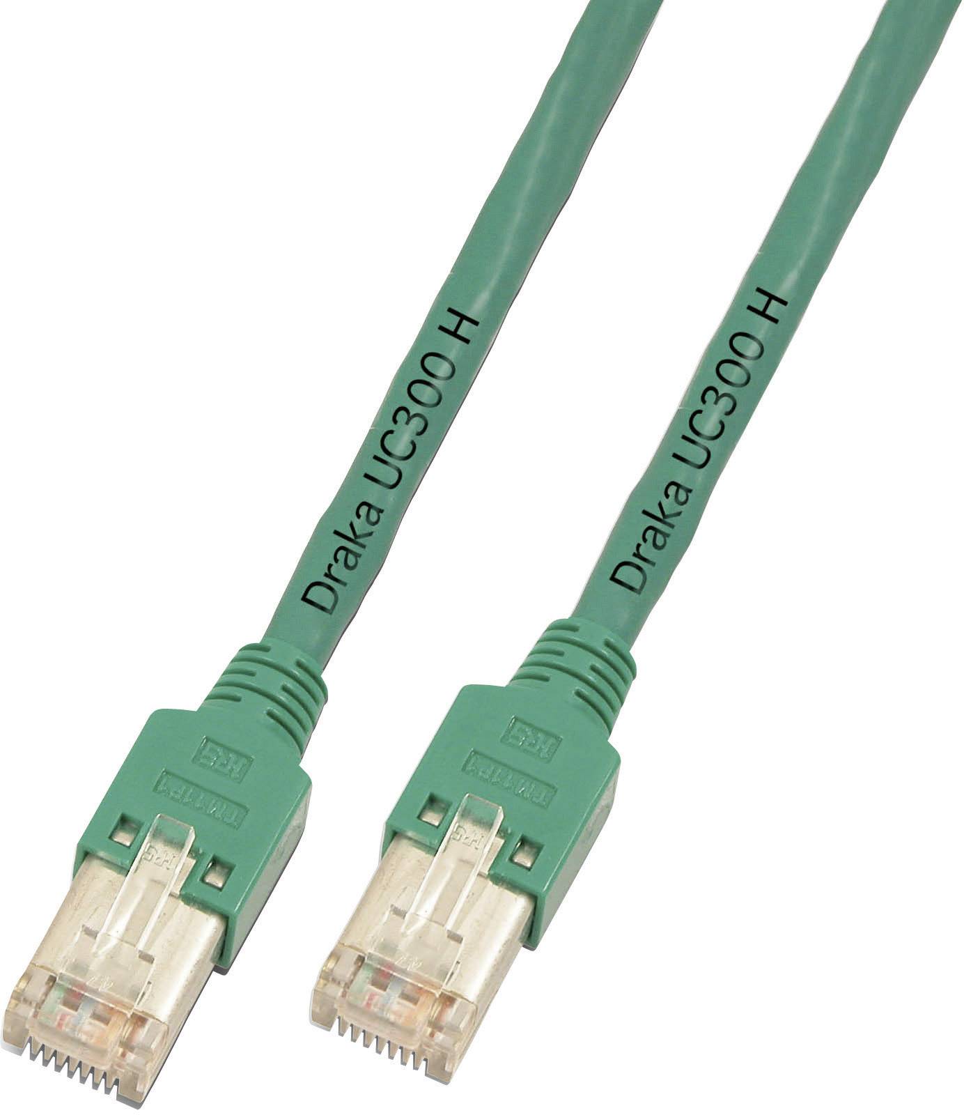 DRAKA K8073.0,50 RJ45 Netzwerkkabel, Patchkabel CAT 5e F/UTP 0.50 m Grün Flammwidrig 1 St.
