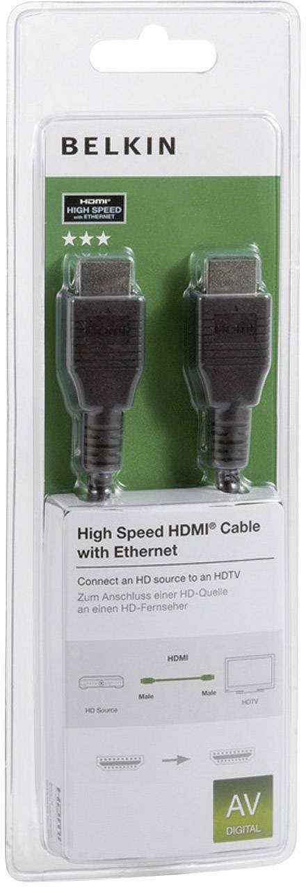 Belkin HDMI Anschlusskabel 5.00 m Schwarz F3Y020bf5M Audio Return Channel
