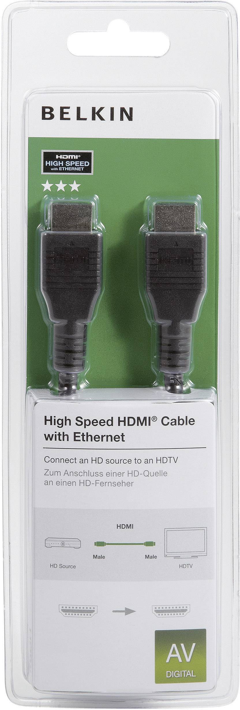 Belkin HDMI Anschlusskabel 5.00 m Schwarz F3Y020bf5M Audio Return Channel