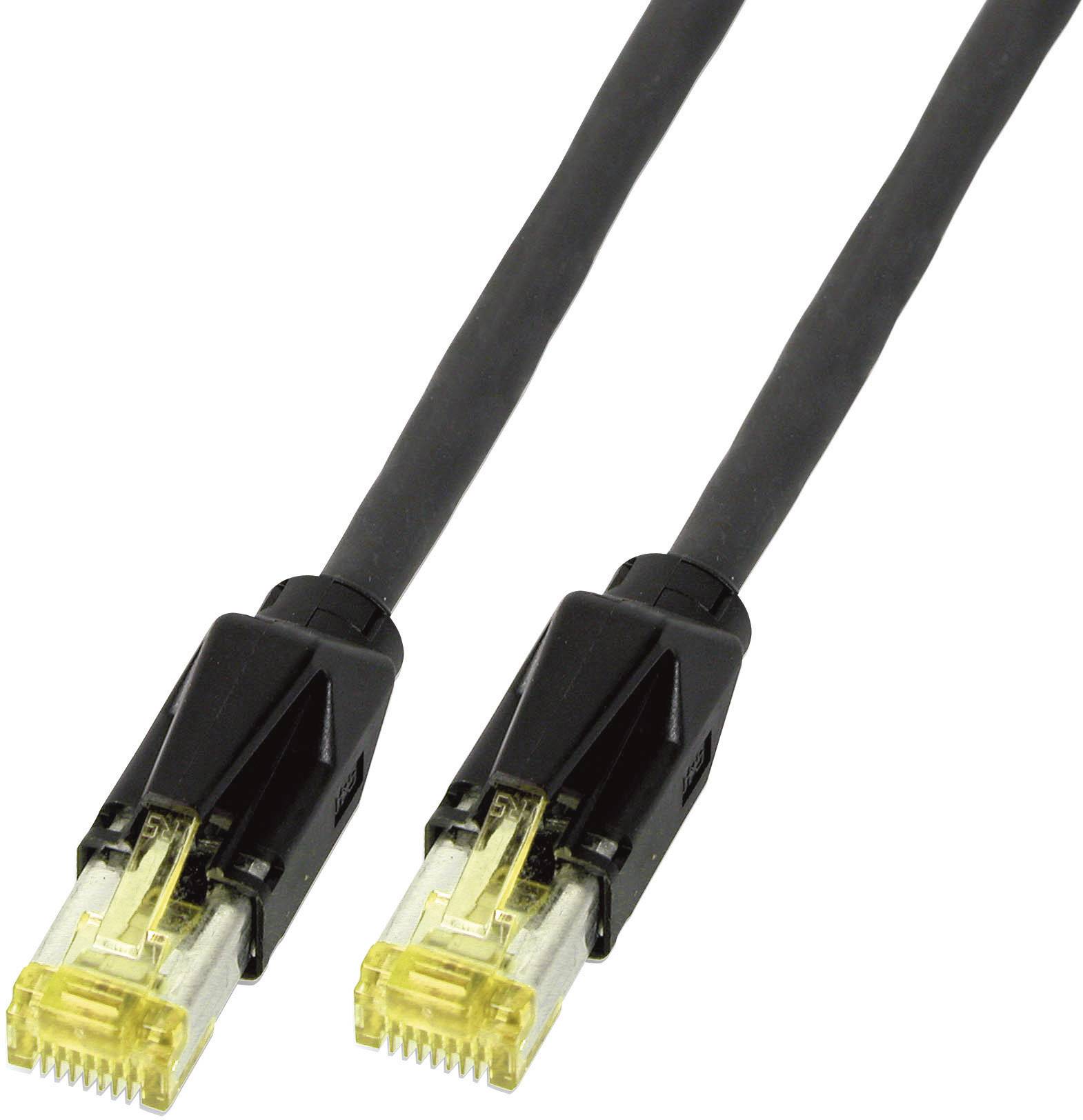 DRAKA K8560SW.1 RJ45 Patchkabel CAT 6a S/FTP 1.00 m Schwarz Flammwidrig, mit Rastnasenschutz 1 St.