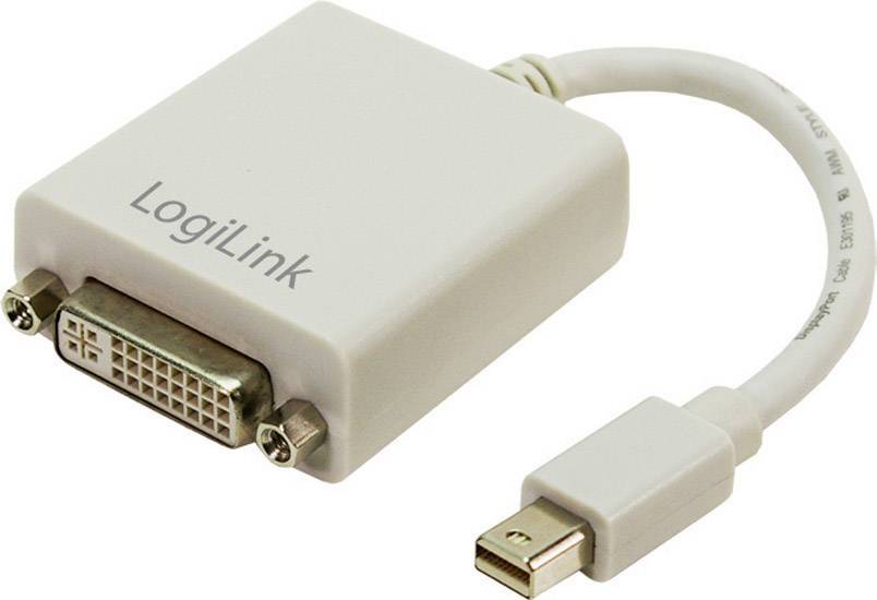 LogiLink CV0037 DisplayPort / DVI Adapter [1x Mini-DisplayPort Stecker - 1x DVI-Buchse 24+5pol.] Weiß 0.09m