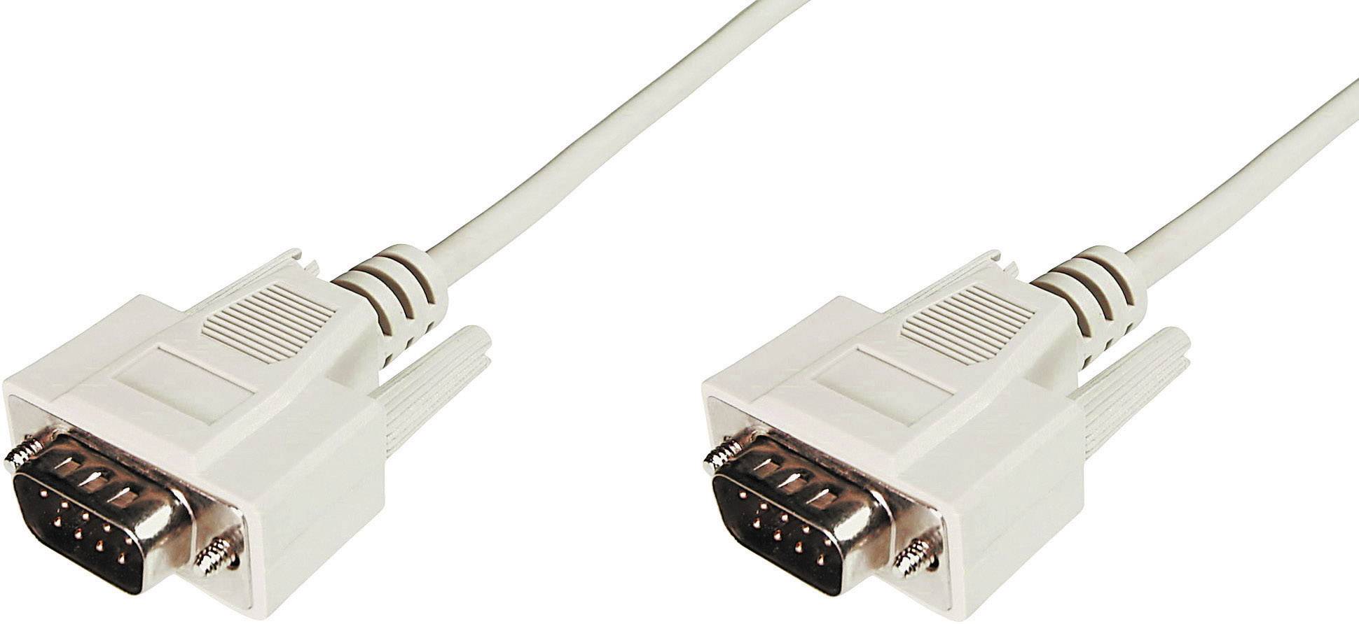 Digitus Seriell Anschlusskabel [1x D-SUB-Stecker 9pol. - 1x D-SUB-Stecker 9pol.] 3.00 m Beige
