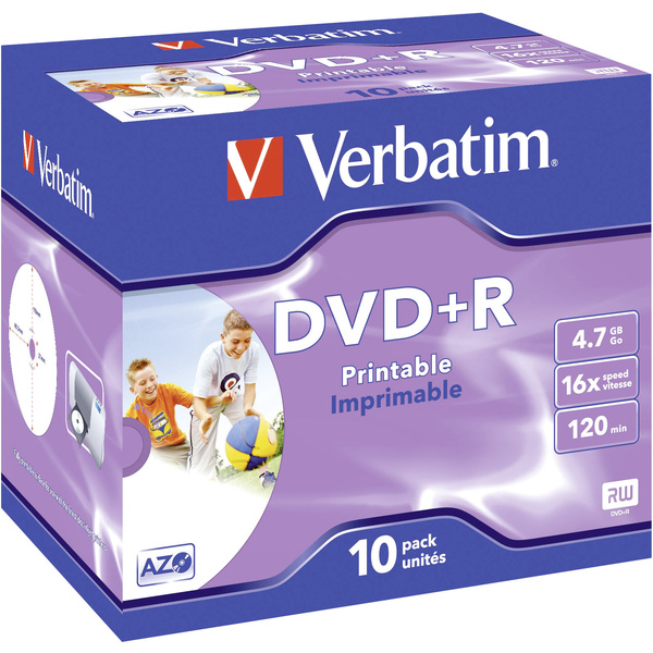 Verbatim 43508 DVD+R Rohling 4.7 GB 10 St. Jewelcase Bedruckbar