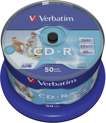 Verbatim 43438 CD-R 80 Rohling 700 MB 50 St. Spindel Bedruckbar