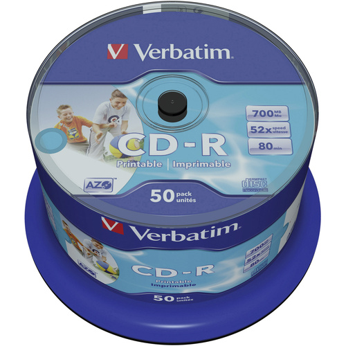 CD-R 80 vierge 700 Mo Verbatim 43438 50 pc(s) tour imprimable