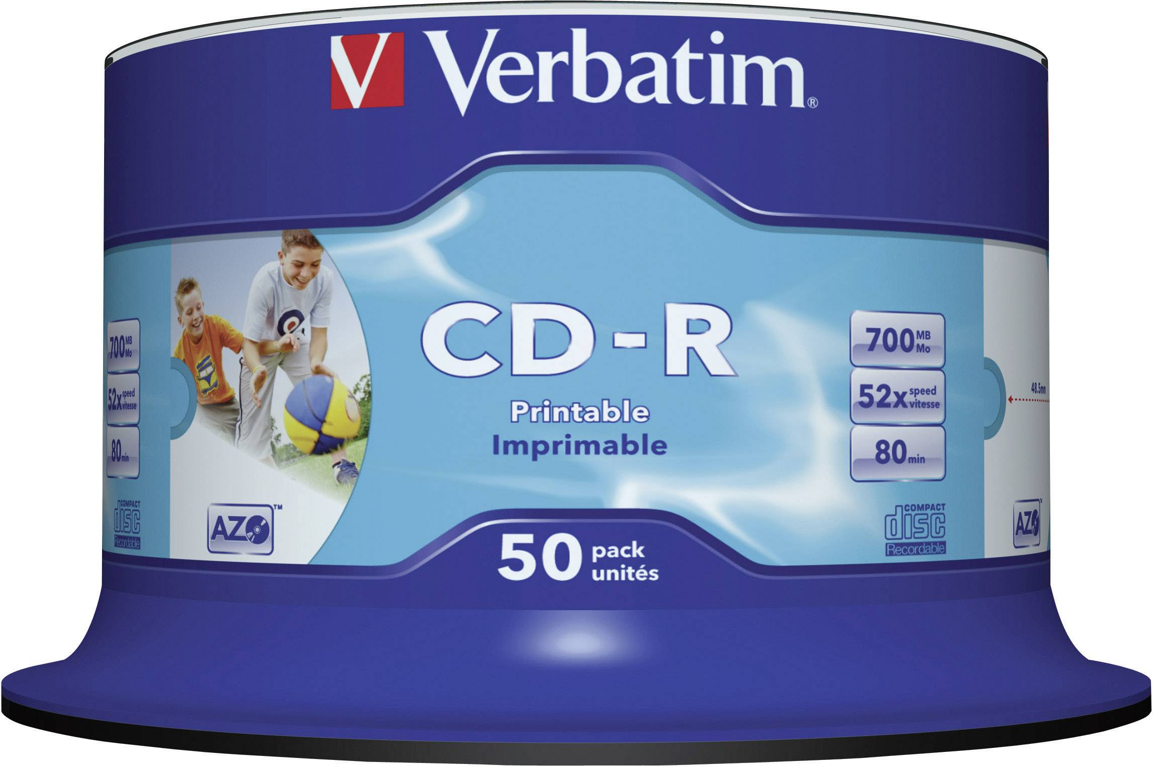 Verbatim 43438 CD-R 80 Rohling 700 MB 50 St. Spindel Bedruckbar