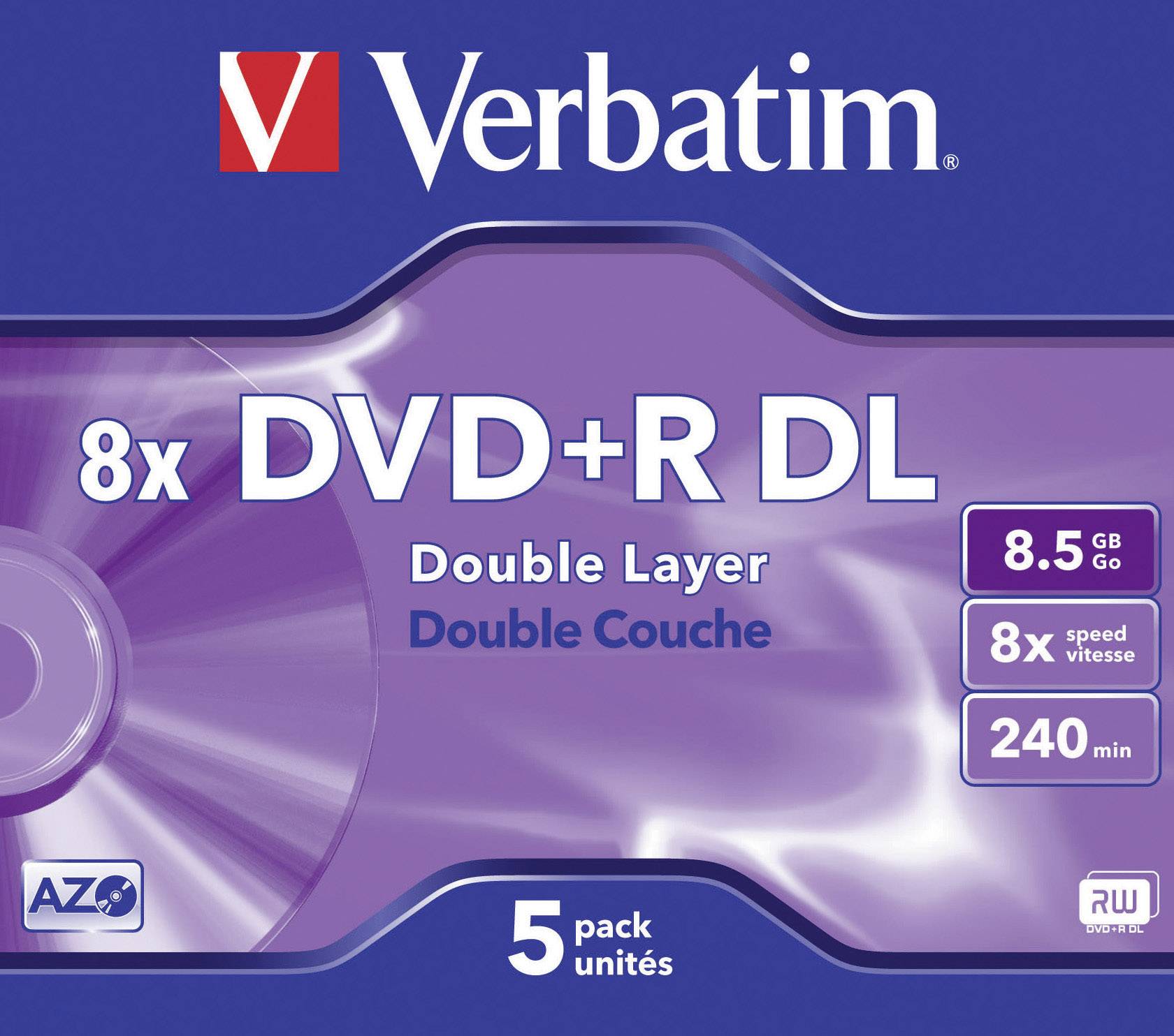 Verbatim 43541 DVD+R DL Rohling 8.5GB 5 St. Jewelcase