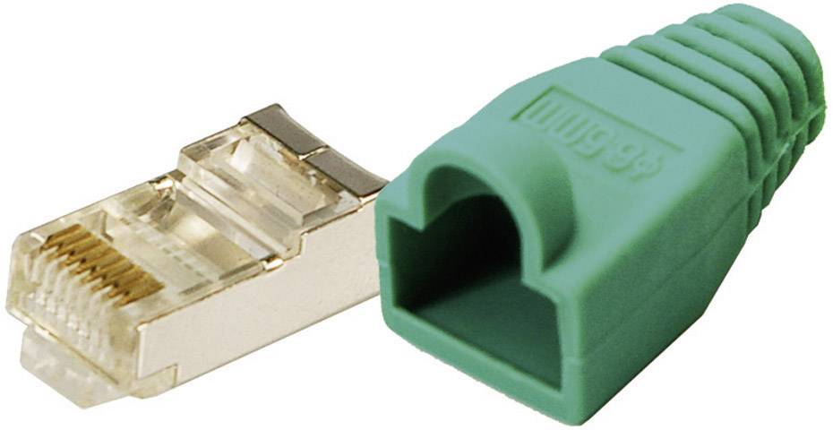 LogiLink MP0013 RJ45-Steckverbinder CAT 5e, geschirmt MP0013 Stecker, gerade Pole: 8P8C Grün 100St.