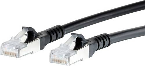 Metz Connect 1308451500-E RJ45 Patchkabel CAT 6a S/FTP 1.50 m Schwarz mit Rastnasenschutz 1 St.