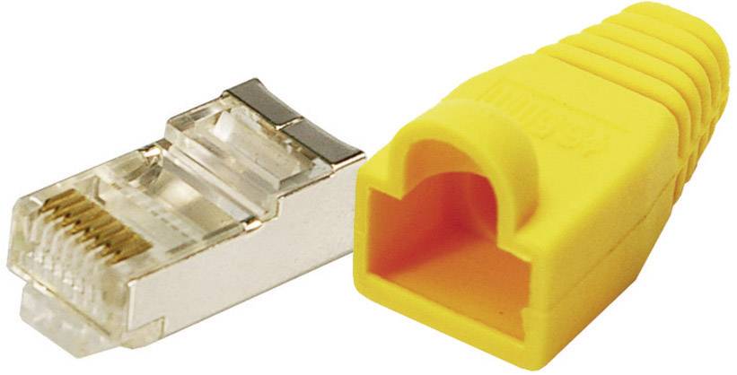 LogiLink MP0015 RJ45-Steckverbinder CAT 5e, geschirmt MP0015 Stecker, gerade Pole: 8P8C Gelb 100 St