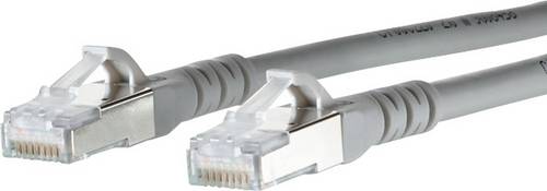 Metz Connect RJ45 Netzwerk Anschlusskabel CAT 6a S/FTP 1.50m Grau mit Rastnasenschutz