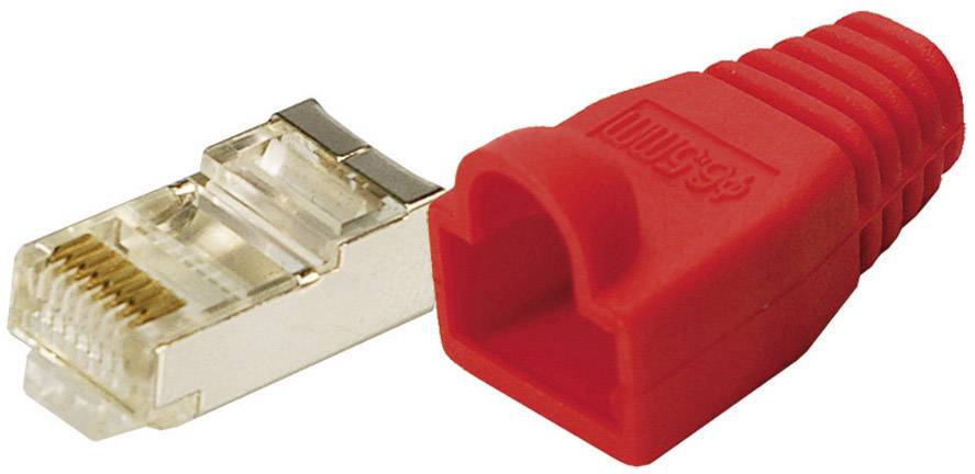 LogiLink MP0016 RJ45-Steckverbinder CAT 5e, geschirmt MP0016 Stecker, gerade Pole: 8P8C Rot 100 St.