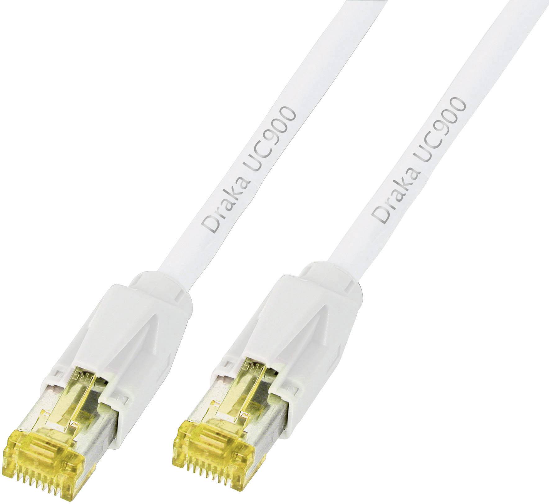 DRAKA K8560WS.0,50 RJ45 Netzwerkkabel, Patchkabel CAT 6a S/FTP 0.50 m Weiß Flammwidrig, mit Rastnasenschutz 1 St.