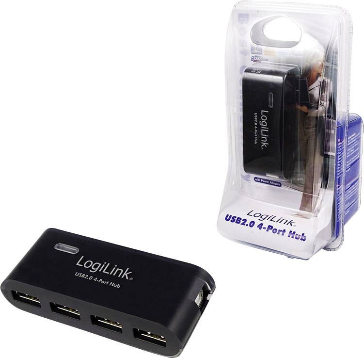 LogiLink UA0085 4 Port USB 2.0-Hub Schwarz