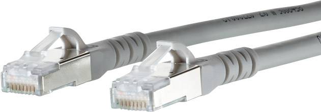 Zwei graue Ethernet-Kabel mit RJ-45-Steckern an beiden Enden, verwendet zur Netzwerkverbindung und zum Datentransfer.